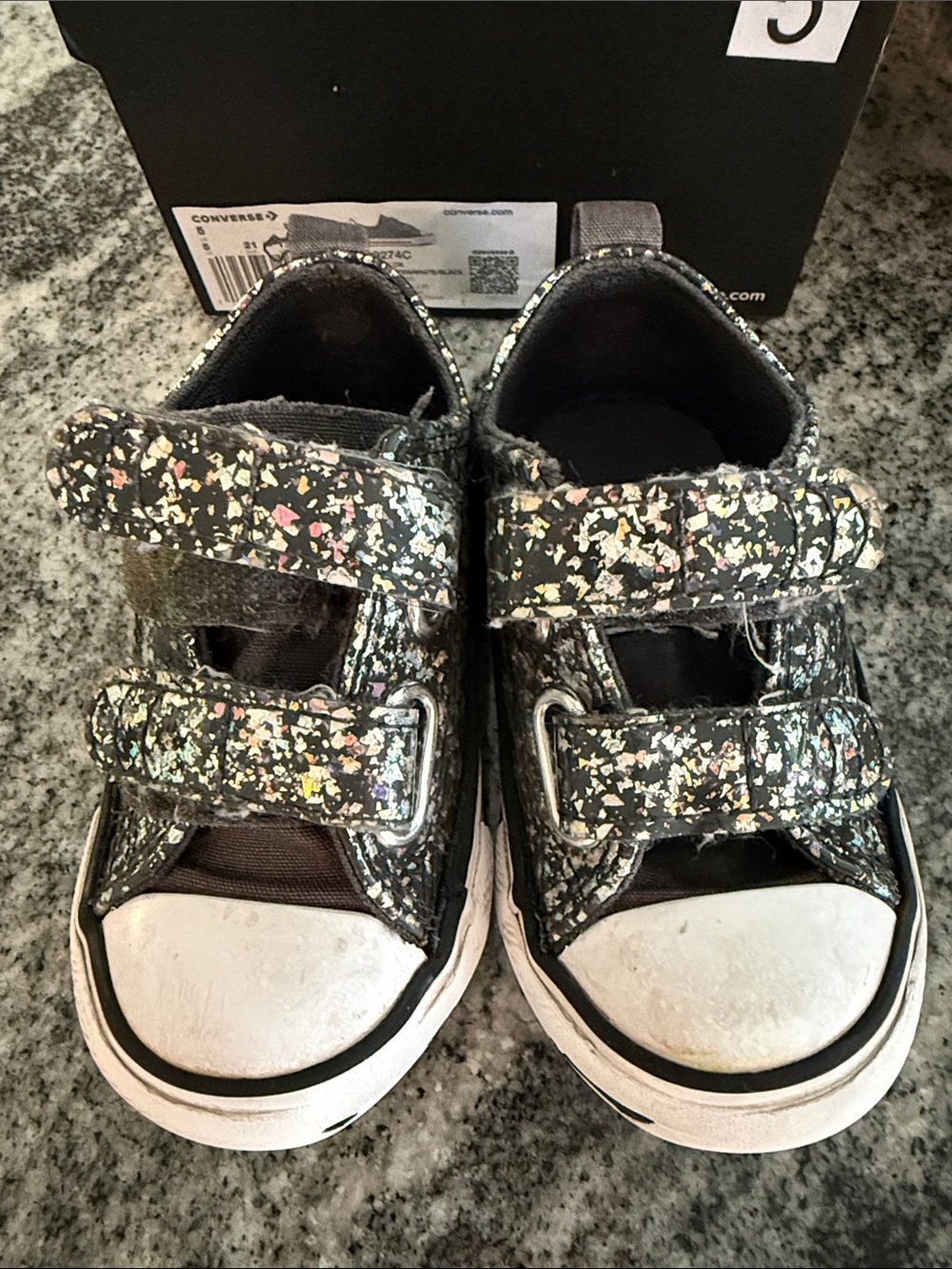 Converse Infant Metallic Dark Matter Low-Top Sneakers